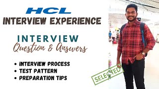 Cracking the HCL Interview My Experience and Tips for Success  HCL Interview Questions amp Answers [upl. by Eenat]