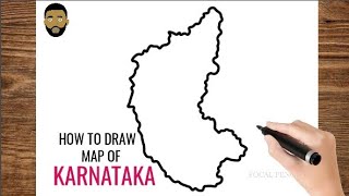 How To Draw Karnataka Map [upl. by Braynard]