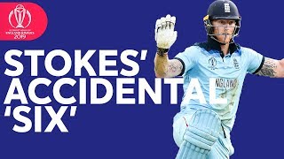 Ball Hits Ben Stokes For Accidental Six  ICC Cricket World Cup 2019 [upl. by Llenrad251]