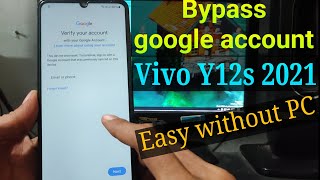 Vivo Y12s 2021 Google account bypass  FRP Bypass Vivo Y12s 2021 [upl. by Nnaassilem]