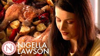 Nigella Lawsons One Pan Chicken Dinner  Nigella Bites [upl. by Jarrid639]