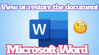 How to view or restore document version history in Microsoft Word in 1 minute [upl. by Darnell]