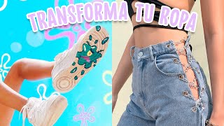 ¡TRANSFORMA TU ROPA VIEJA A NUEVA 6 IDEAS AESTHETIC THRIFT FLIP  Tutoriales Belen [upl. by Aritak]