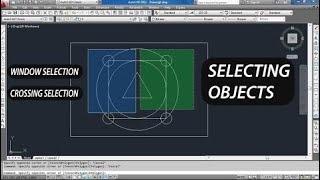 Selecting Objects in AutoCAD  Type of Selection Windows [upl. by Buzzell]