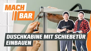 Duschkabine mit Schiebetür einbauen und abdichten  OBI [upl. by Niltac]