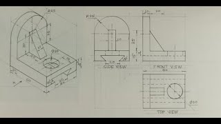 Orthographic projection  Technical drawing  Engineering drawing [upl. by Antoine850]