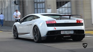 Super LOUD Lamborghini Gallardo LP5704 Superleggera in Zurich INSANE Sounds [upl. by Lundt]