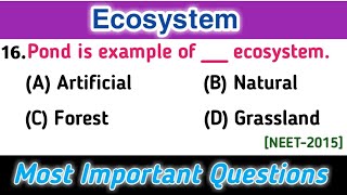 ecosystem mcq  ecology mcq  ecosystem mcq for neet  part 1 [upl. by Kecaj293]