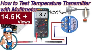 How to TEST Temperature Transmitter 4 to 20mA with Multimeter [upl. by Arriek]