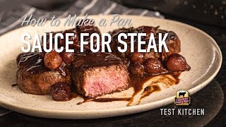 Pan Sauce for Steak  Red Wine Reduction Sauce Recipe [upl. by Alletse238]