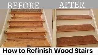 How to Refinish Wood Stairs [upl. by Mhoj]