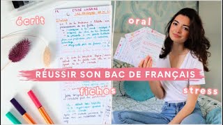 RÉUSSIR SON BAC DE FRANÇAIS  oral écrit fiches stress [upl. by Oppen]