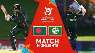 Bangladesh v Ireland  Match Highlights  U19 CWC 2024 [upl. by Sharron931]