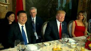 President Trump At MarALago Dinner Table With Chinese President Xi Jinping FNN [upl. by Yesdnyl362]