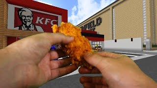 Realistic Minecraft  VISITING KFC IN REAL LIFE MINECRAFT [upl. by Ramsa]