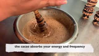 How to use a ceremonial cacao molinillo  Cacao Whisk [upl. by Masuh]