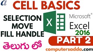 MsExcel 2016 in Telugu 02 Cell BasicsFill handle wwwcomputersaddacom [upl. by Korman]