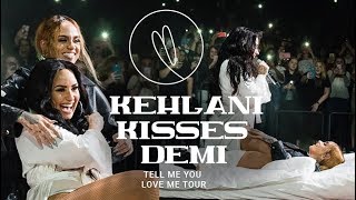 Kehlani KISSES Demi Lovato on quotLonelyquot at the Tell Me You Love Me Tour Newyark 2018 [upl. by Elston]