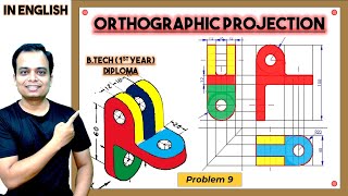 Orthographic ProjectionProblem 9 [upl. by Trab289]