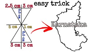 Easy trick to draw the map of Karnataka using letters and numbers [upl. by Bowler810]